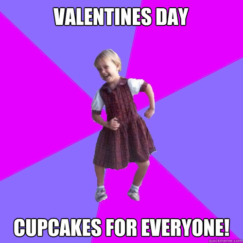 Valentines day cupcakes for everyone!  Socially awesome kindergartener