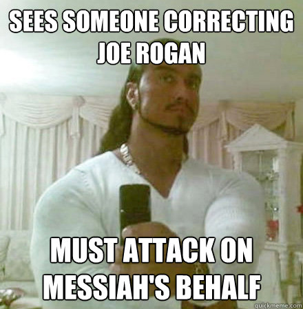 sees someone correcting joe rogan must attack on messiah's behalf  Guido Jesus