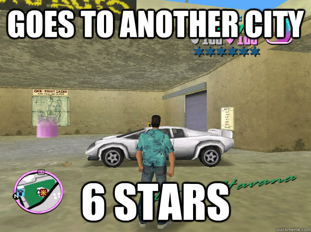 Goes to another city 6 stars - Goes to another city 6 stars  GTA LOGIC