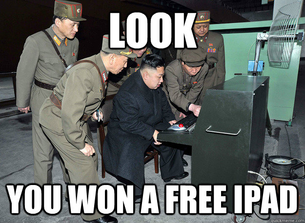 look you won a free ipad  