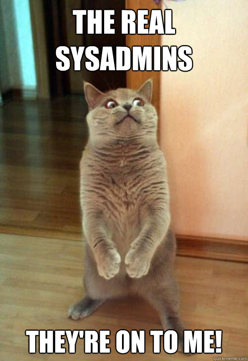 The real sysadmins they're on to me!  Horrorcat