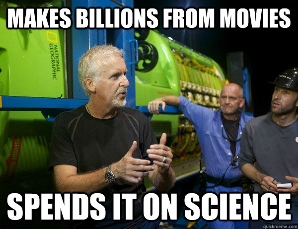 Makes Billions from movies Spends it on science  