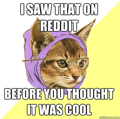 I saw that on Reddit Before you thought it was cool - I saw that on Reddit Before you thought it was cool  Hipster Kitty