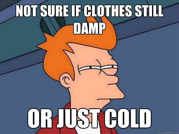 Not sure if clothes still damp or just cold - Not sure if clothes still damp or just cold  Futurama Fry