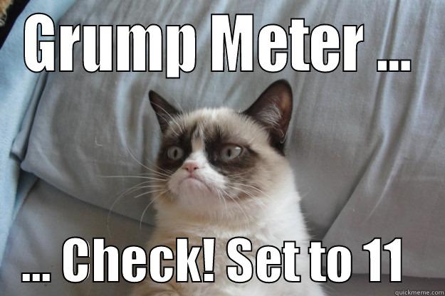 GRUMP METER ...    ... CHECK! SET TO 11    Grumpy Cat