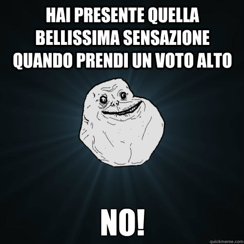 Hai presente quella bellissima sensazione quando prendi un voto alto no! Caption 3 goes here  Forever Alone