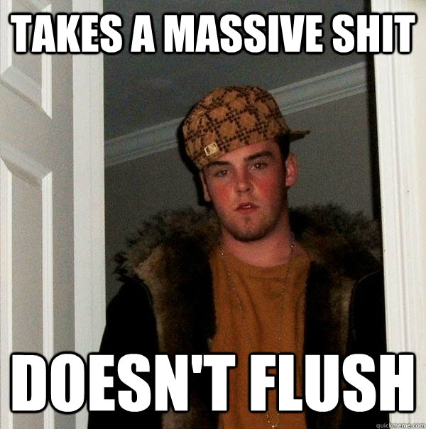 TAKES A MASSive SHIT DOESN't FLUSH - TAKES A MASSive SHIT DOESN't FLUSH  Scumbag Steve