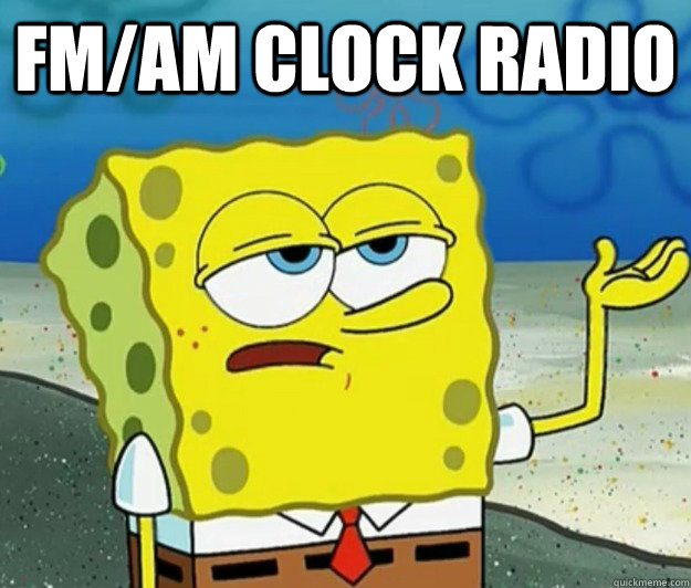 fm/am clock radio  - fm/am clock radio   Tough Spongebob