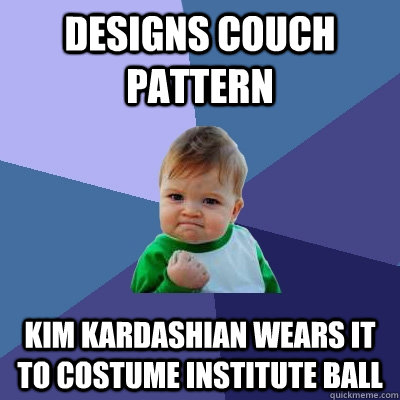 Designs couch pattern kim kardashian wears it to costume institute ball  Success Kid