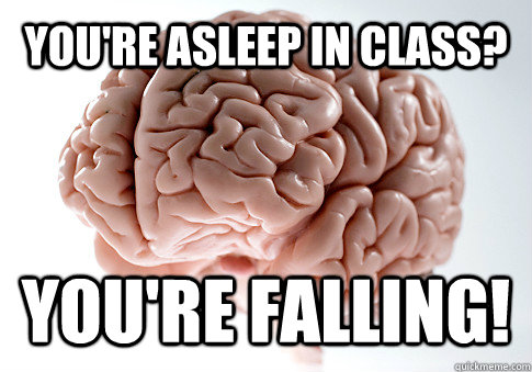 You're asleep in class? you're falling!  Get the [AdviceAnimals Chrome extension!](http://www.livememe.com/extension)  Scumbag Brain