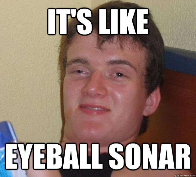 it's like eyeball sonar  10 Guy