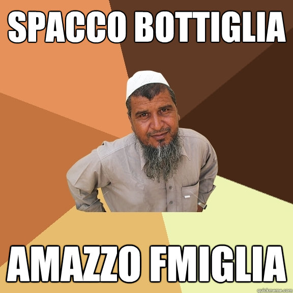 spacco bottiglia amazzo fmiglia - spacco bottiglia amazzo fmiglia  Ordinary Muslim Man