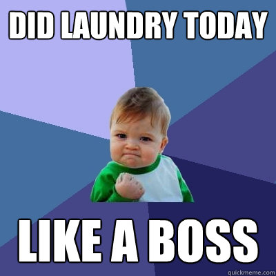 did laundry today like a boss  Success Kid