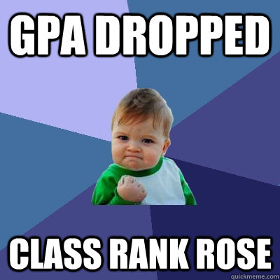 GPA Dropped Class Rank Rose  Success Kid