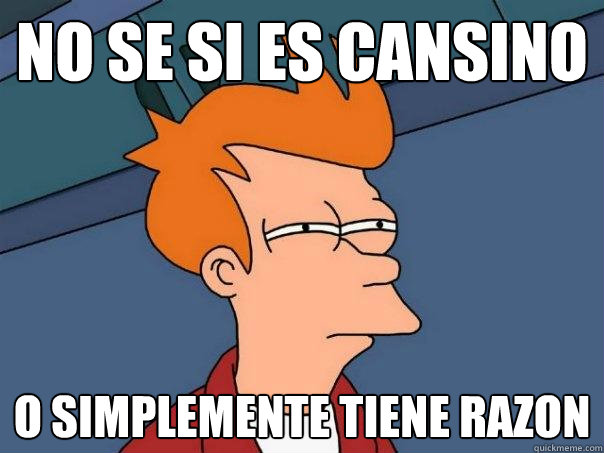 no se si es cansino o simplemente tiene razon - no se si es cansino o simplemente tiene razon  Futurama Fry