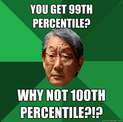 You get 99th Percentile? why not 100th percentile?!?  High Expectations Asian Father