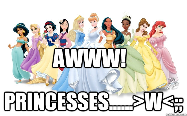 Awww! Princesses......>w<;;  disney princesses