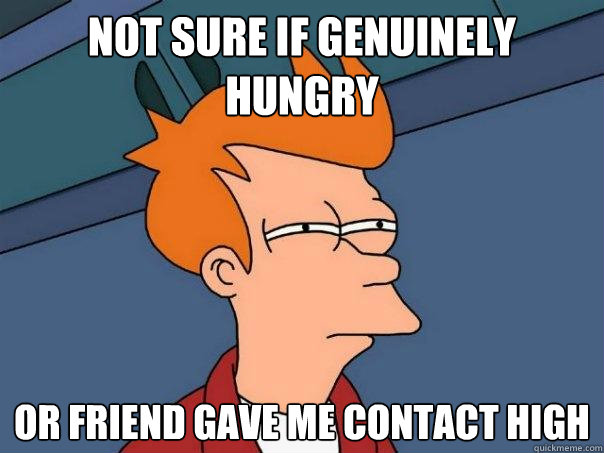 Not sure if genuinely hungry or friend gave me contact high  Futurama Fry