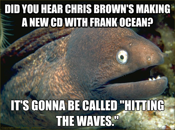 Did you hear Chris brown's making a new cd with Frank Ocean?  It's gonna be called 