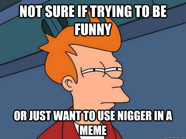 Not sure if trying to be funny Or just want to use nigger in a meme  Futurama Fry