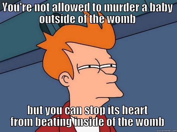 YOU'RE NOT ALLOWED TO MURDER A BABY OUTSIDE OF THE WOMB BUT YOU CAN STOP ITS HEART FROM BEATING INSIDE OF THE WOMB Futurama Fry