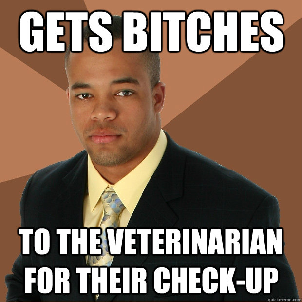 Gets bitches to the veterinarian for their check-up - Gets bitches to the veterinarian for their check-up  Successful Black Man