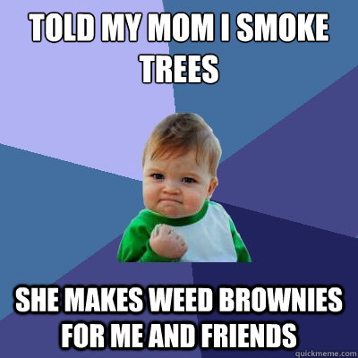 Told my mom i smoke trees She makes weed brownies for me and friends  Success Kid