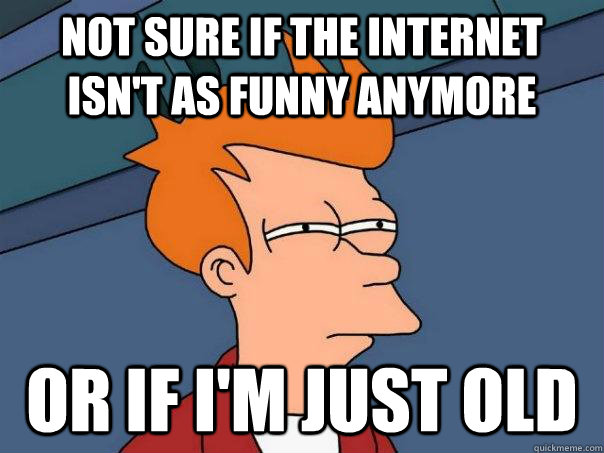 Not sure if the internet isn't as funny anymore Or if i'm just old  Futurama Fry