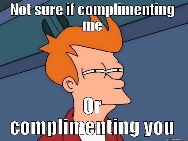 NOT SURE IF COMPLIMENTING ME OR COMPLIMENTING YOU Futurama Fry