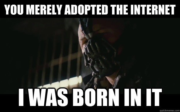 You merely adopted the Internet I was born in it  Badass Bane