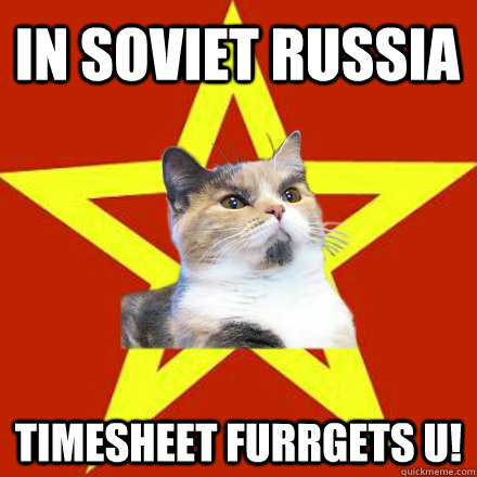 In Soviet Russia Timesheet Furrgets u!  Lenin Cat