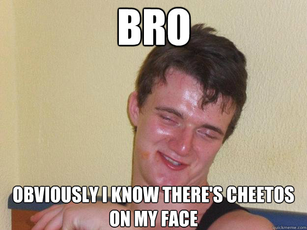 bro obviously i know there's cheetos on my face  10 Guy