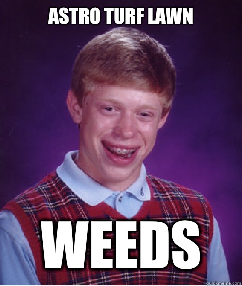 Astro turf lawn Weeds  Bad Luck Brian