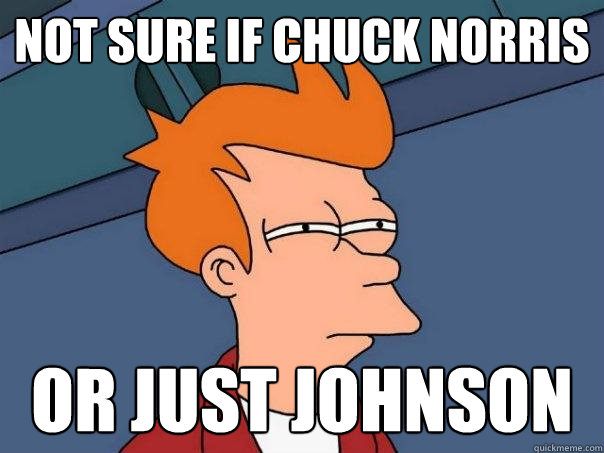 not sure if chuck norris or just johnson  Futurama Fry