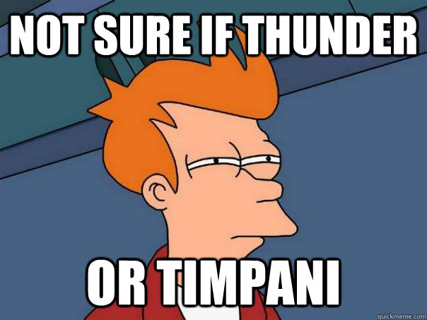 Not sure if thunder Or timpani  Futurama Fry