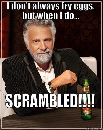 I DON'T ALWAYS FRY EGGS, BUT WHEN I DO... SCRAMBLED!!!! The Most Interesting Man In The World