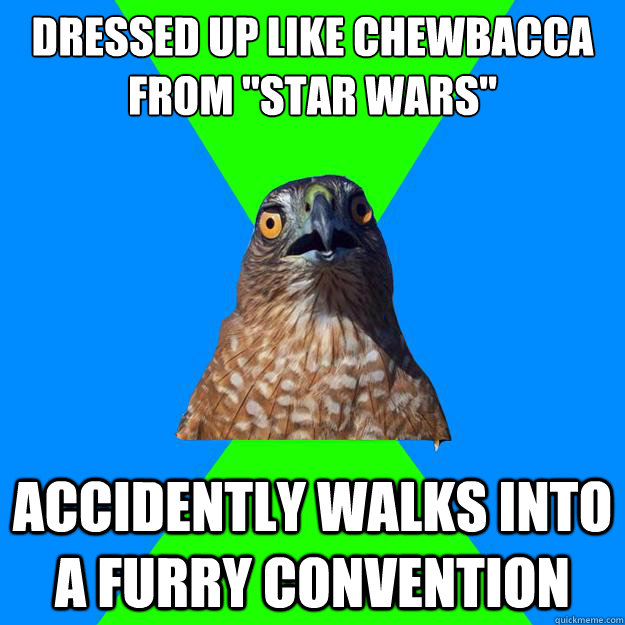 dressed up like chewbacca from 