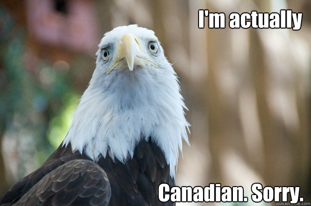 I'm actually Canadian. Sorry.  Confession Bald Eagle