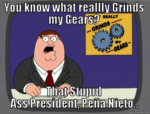 YOU KNOW WHAT REALLLY GRINDS MY GEARS? THAT STUPID ASS PRESIDENT, PEÑA NIETO.. Grinds my gears