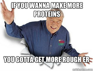 if you wanna make more proteins You gotta get more rough er  Obvious John Madden