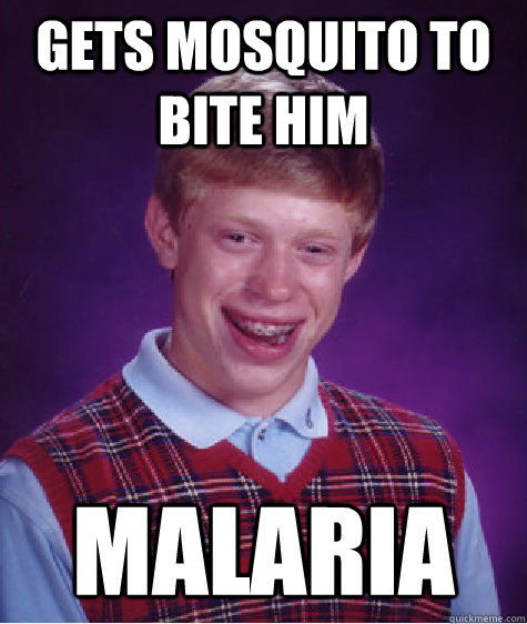 Gets mosquito to bite him Malaria - Gets mosquito to bite him Malaria  Bad Luck Brian