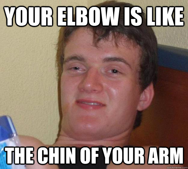 Your elbow is like The chin of your arm  10 Guy