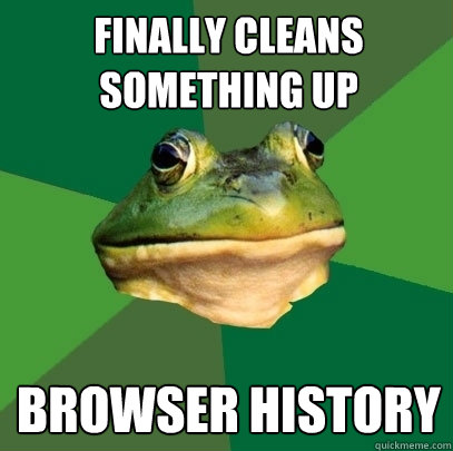 finally cleans something up browser history  Foul Bachelor Frog