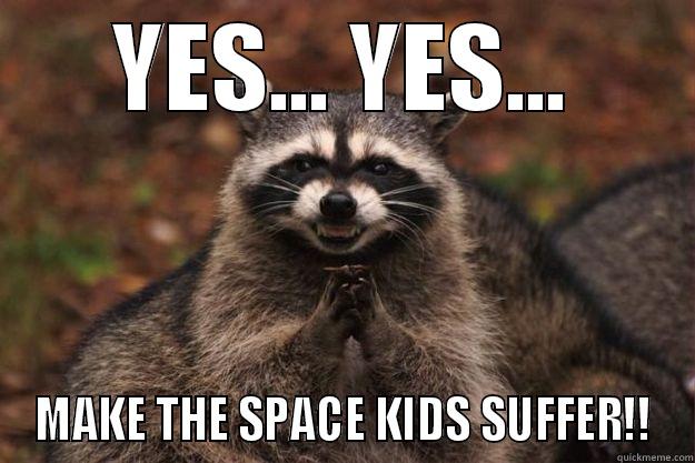 YES... YES... MAKE THE SPACE KIDS SUFFER!! Evil Plotting Raccoon