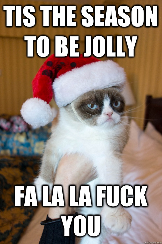 Tis the season to be jolly Fa la la fuck you  - Tis the season to be jolly Fa la la fuck you   Grumpy xmas