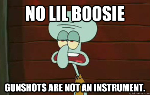 No Lil Boosie Gunshots are not an instrument.  