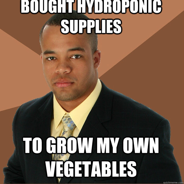 Bought hydroponic supplies to grow my own vegetables - Bought hydroponic supplies to grow my own vegetables  Successful Black Man