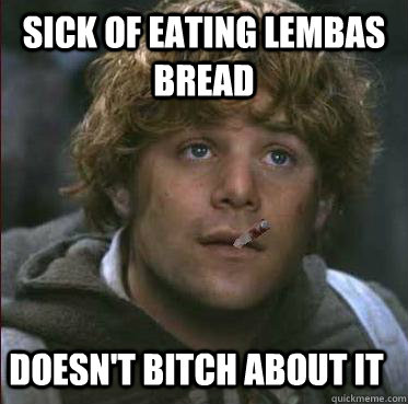 sick of eating lembas bread doesn't bitch about it - sick of eating lembas bread doesn't bitch about it  Misc