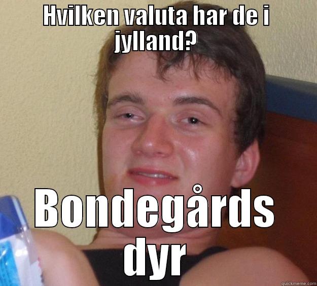 HVILKEN VALUTA HAR DE I JYLLAND? BONDEGÅRDS DYR 10 Guy