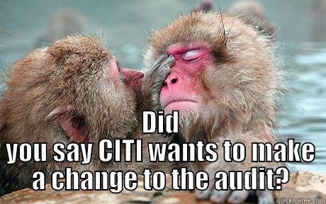  DID YOU SAY CITI WANTS TO MAKE A CHANGE TO THE AUDIT? Misc